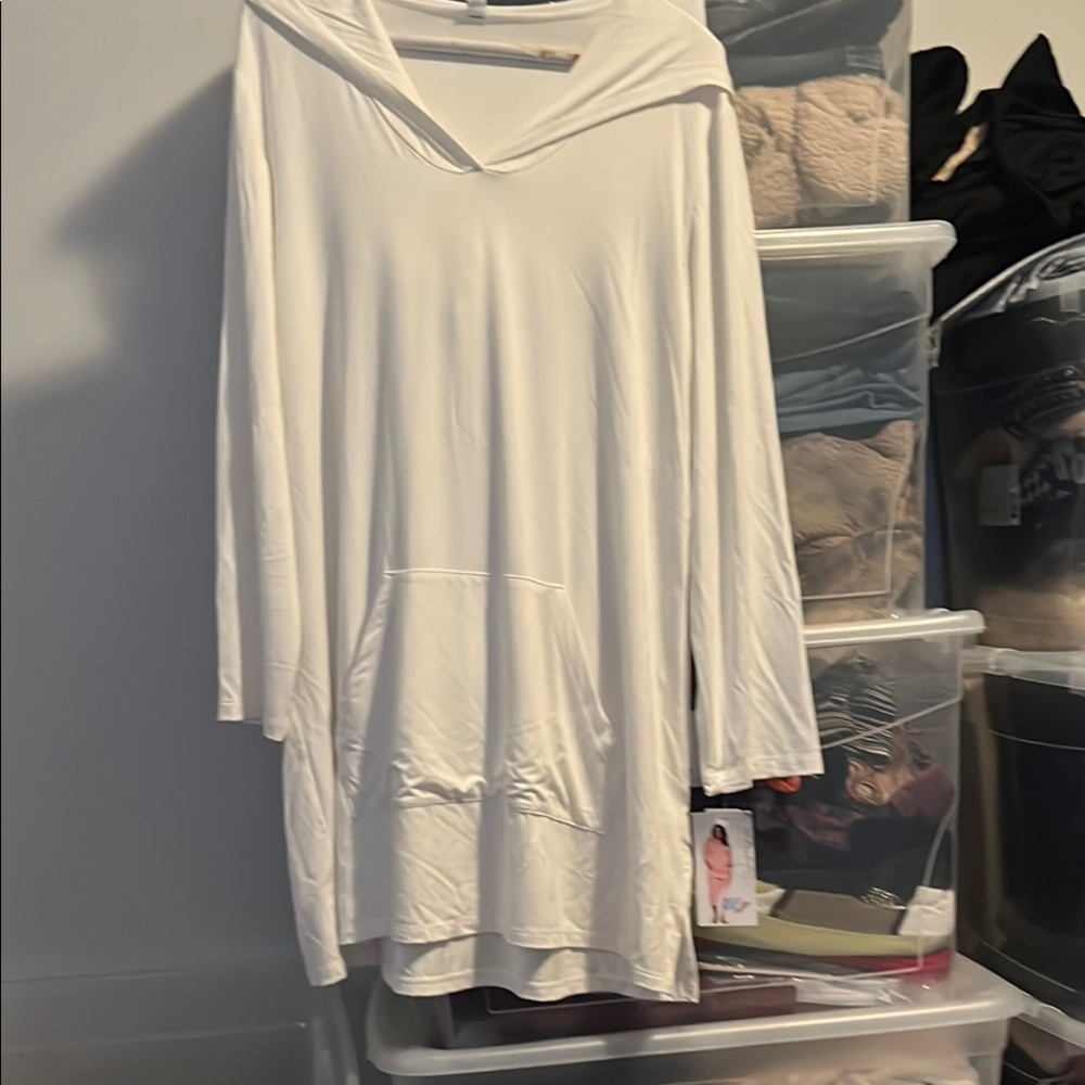 White Hooded Swim Coverup